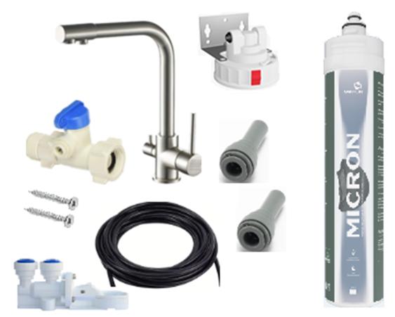 Micron™ Water Filter 3-way Kitchen tap with Active COCONUT Charcoal AQUA03110150153
