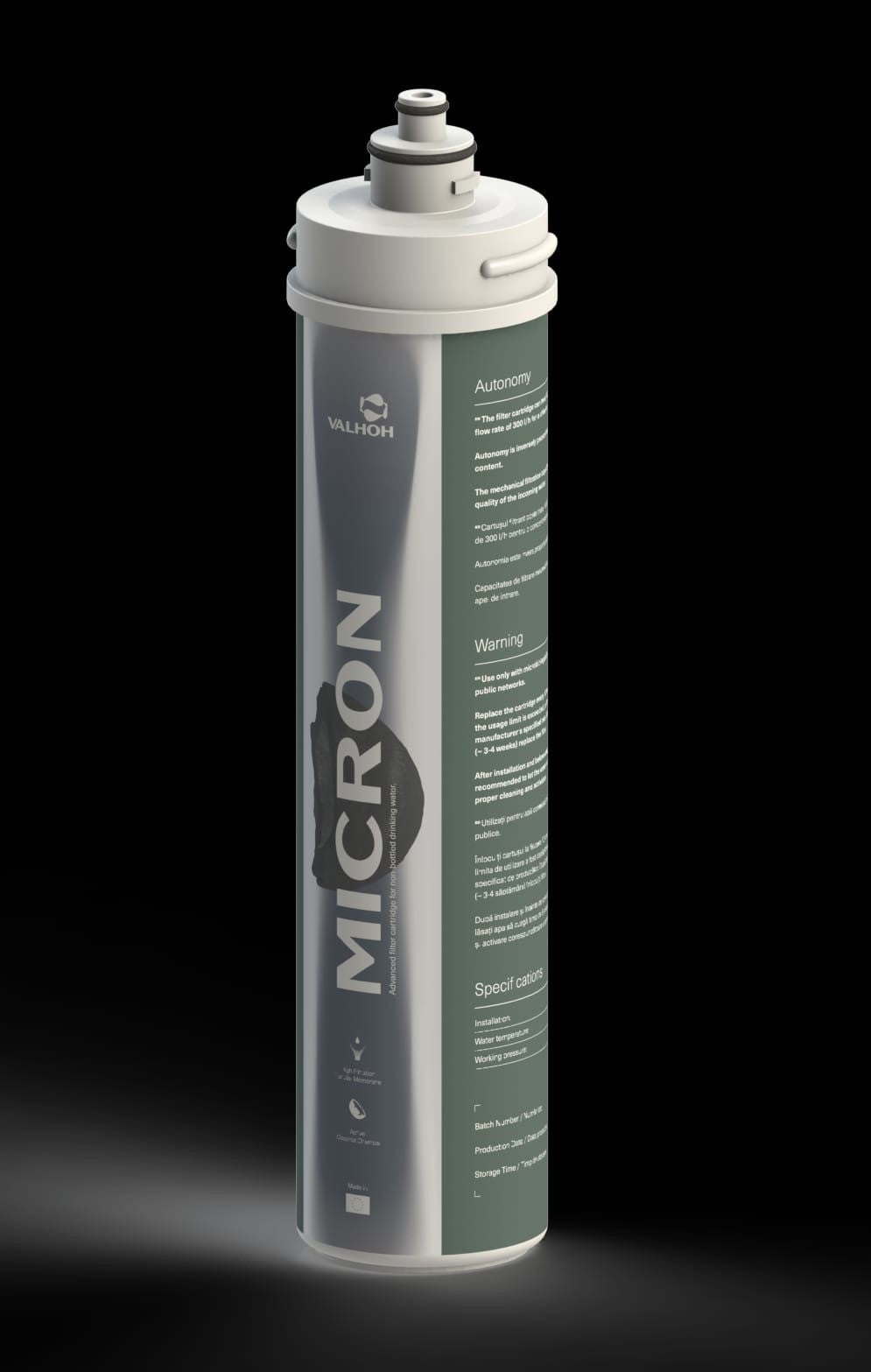 Micron™ Water Filter with Active COCONUT Charcoal  AQUA03110150150 – for HORECA aplication
