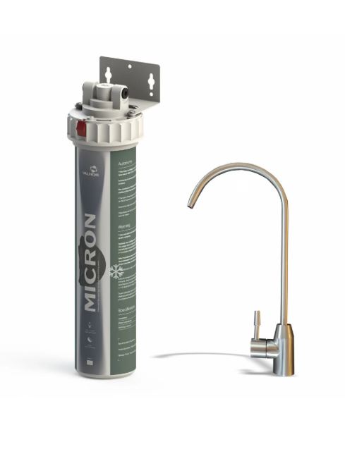 Micron™ Water Filter with Active COCONUT Charcoal  AQUA03110150151 – With 1-way tap – for filtered water